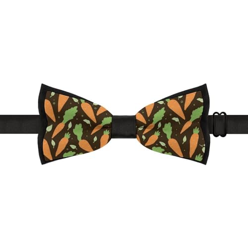 GoasNei Watercolor Carrots Print Bow Tie for Men Adjustable Necktie Funny Tie Neck Ties for Weddings Party