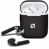 Airpod Drop Proof Protective Case Bundle Two Sets Airpod Skins (Black)