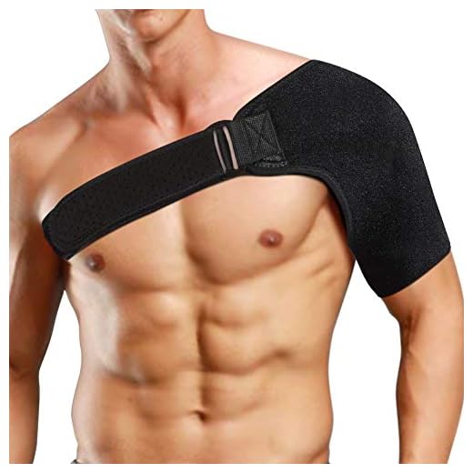 Compression Shoulder Support Brace, Adjustable Neoprene Upper Arm and Shoulder Wrap Pain Relief for Rotator Cuff Shoulder Tear Injury AC Joint Dislocation Prevention and Recovery