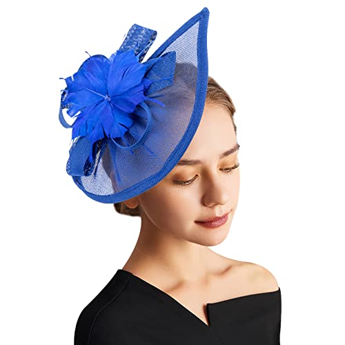 Image of DRESHOW Women Fascinator Hats Tea Party Hat Vintage Pillbox Hat Headband for Cocktail