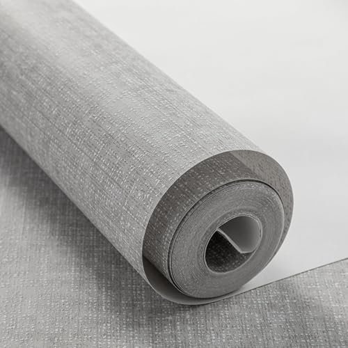 Beswitory Light Grey Fabric Linen Effect Textured Wallpaper Hessian Wallpaper Designed to Look Like Fabric Minimalist Designer Feature Wall Paper for Living Room Bedrooms