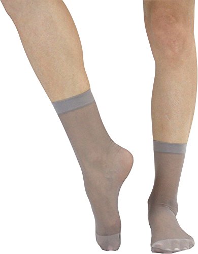 Image of ToBeInStyle Women's Pack of 6 Trendy Sheer Nylon Crew Sock Stockings