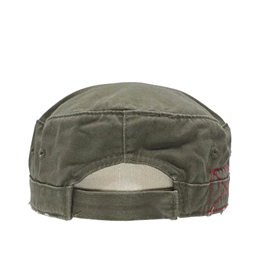 Image of The Vintage Year Washed Cotton Distressed Cadet Hat - Tactical Military Baseball Cap for Men & Women, Outdoor Casual Wear
