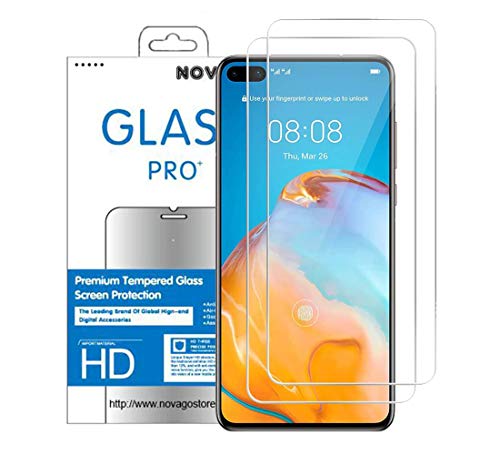NOVAGO Compatible con Huawei P40- Conjunto de 2 Protector de Pantalla de Cristal Templado Resistente a la Pantalla Anti explosión (Transparente)