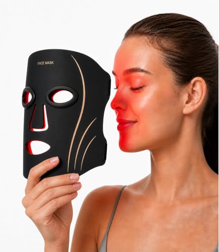 Image of Red Light Therapy Mask, Red Light Therapy for Face | LED Face Mask with 850nm NIR and 7 Colors, with 296 LED Beads for Anti-Aging, Soft Silicone Design