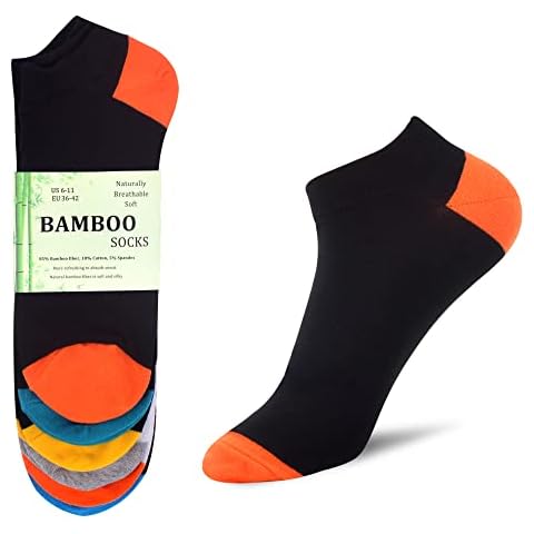 WeciBor Men's Bamboo Lightweight Ankle Socks Smart Breathable Super Soft Casual Low-Cut Socks 6 Pairs Size 7-12 Cover