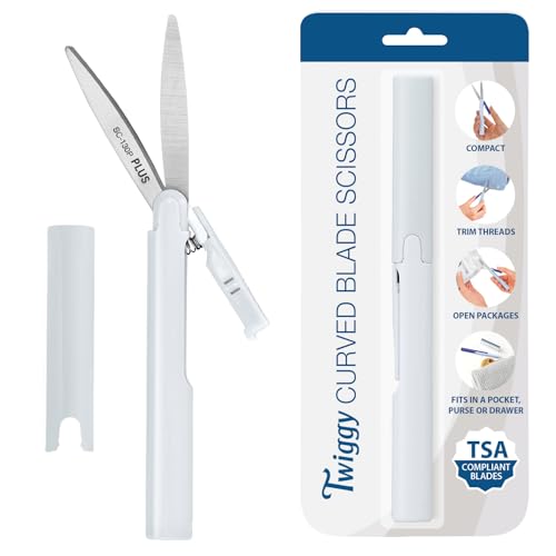 Plus Pen Style Compact Twiggy Scissors with Cover White