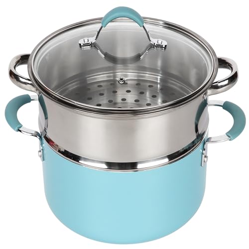 Gr8 Home 19 Piece Induction Cookware Set Non Stick Cooking Pot Frying Pan Steamer Saucepan Kitchenware Bakeware with Lids (Blue and Copper) - Image 6
