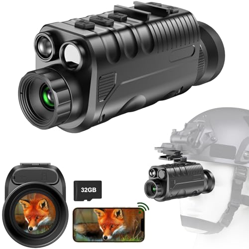 Nightiger Helmet Night Vision Goggles with HD Camera 4K or 2K Video Photo NVG Built-in Rechargeable Battery 6X or 4X Digital Zoom Dual IR 850 940nm Helmet Night Vision Monocular for Adults
