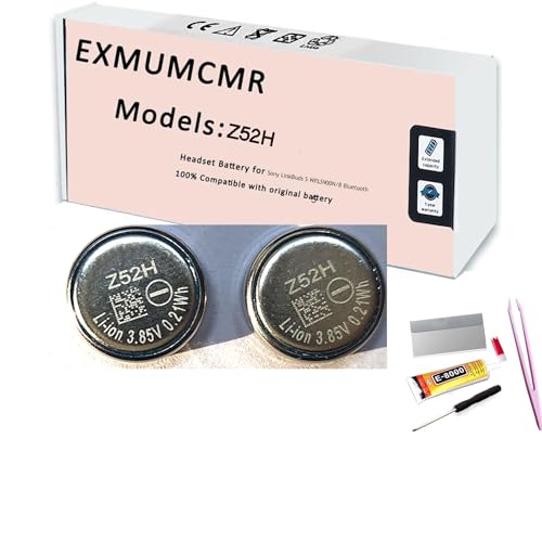 EXMUMCMR Z52H Battery,Compatible with Sony Headset Battery for LinkBuds S WFLS900N/B Bluetooth Earphone Battery 3.85V 55mAh(2PCS)+Tools