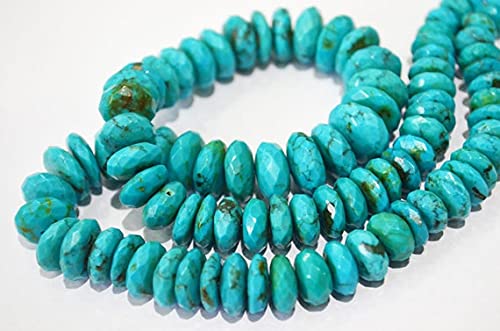 LKBEADS Turkusowe niemieckie szlifowane okrągłe koraliki fasetowane 40 cm sznur 7 do 13 mm 40 cm sznur