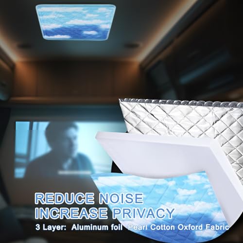 BBTO 4 Pcs Rv Skylight Insulation Cover 16"x16" Foldable Rv Vent Cover Camper Sun Blackout Removable Skylight Shade Roof Ventilation Shield for Motorhome Tailer Accessories by BBTO - Used condition - Image 3