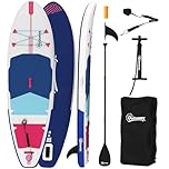 Outsunny Tavola Sup Gonfiabile Adulti, Stand Up Paddle Board con Ponte Antiscivolo in EVA, Pagaia in Alluminio Regolabile, Zaino, Pompa, Pinna Rimovibile, Carico 160 kg, 305x89x15cm, Tutti i Livelli