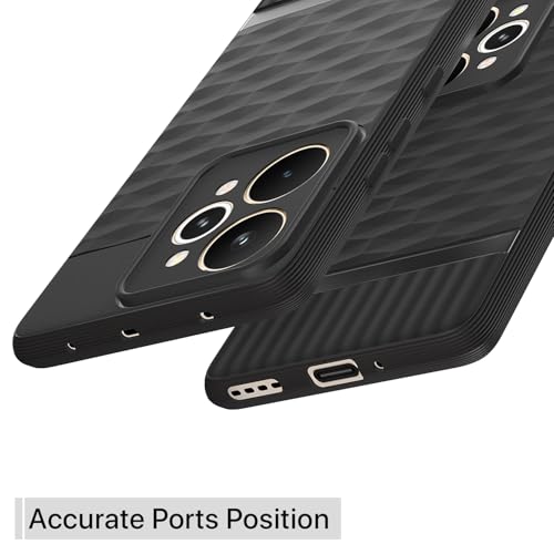 Image of Pikkme Back Cover for Realme 15 Pro 5G Camera Protection 3D Hexa Cube Design Silicone Protective Bumper Case (Black)