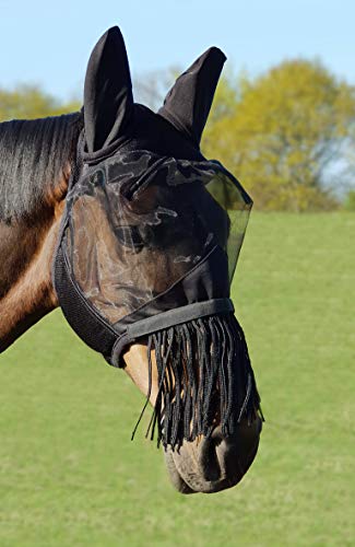 Fliegenschutzmaske Mit Nüsternschutz - Elastic Für Pferde | Größe M In Jade