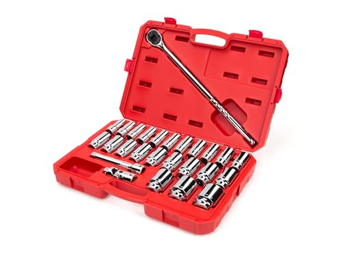 Image of TEKTON 3 /4 Inch Drive 6-Point Socket Ratchet Set, 26-Piece | SKT35206