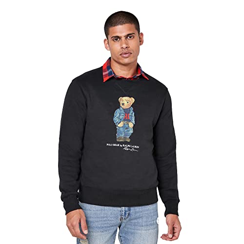 POLO RALPH LAUREN Sweatshirt für Herren mit Poloshirt, schwarz, Large