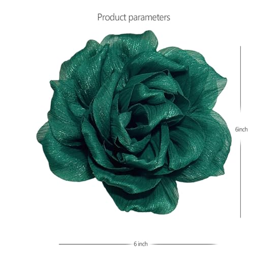 Image of Flash Camellia Flower Brooch Pin for Women Men Elegant Texture Fabric Dahlia Rose Floral Brooches Lapel Pins Dainty Wedding Holiday Party Costume Dress Accessories Jewelry