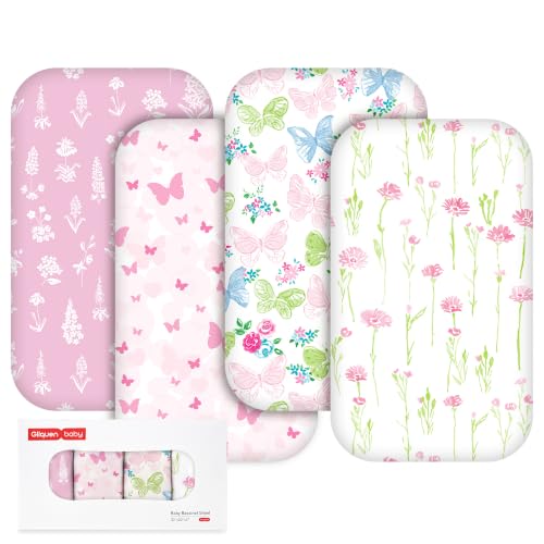 Image of Gllquen Baby Bedside Sleeper Bassinet Sheets 33x20 Inch 4 Pack Girl Boy