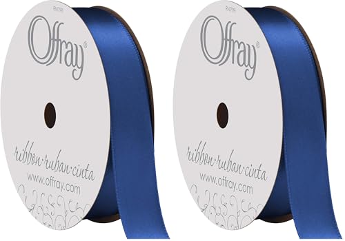 Image of Berwick Offray 067055 5 /8 inch Wide Single Face Satin Ribbon, Royal Blue, 6 Yds (Pack of 2)