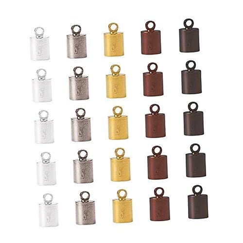STOBOK 200pcs DIY Jewelry Accessories 6mm Wide Weight Buckle Buckle Fringe Hat Leather Cord Plated Polished
