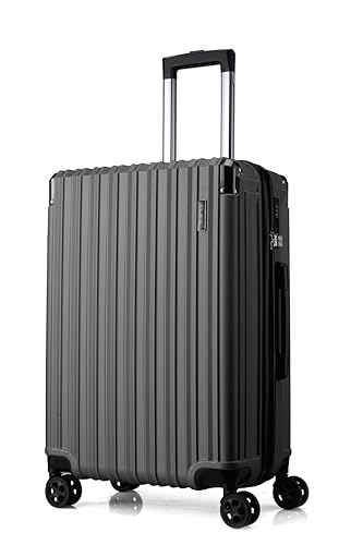 FLIEE Medium Suitcase Hard Shell|TSA 3 Digit Combination Lock |Lightweight Suitcase |4 Dual Spinner Wheels| Aluminum Telescopic Handle | Medium 24 Hold Check in Luggage (Grey Medium 24)