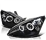 Spec-D Tuning Halo LED Projector Headlights Black Compatible with 2000-2004 Ford Focus, Left + Right Pair Headlamps Assembly