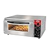 CROSSON Forno Elettrico per Pizza 50 * 50CM,Forno Pizza Elettrico Professionale in Acciaio Inox Temperatura fino a 350℃ con Pietra,Timer 30 min per Hotel,Ristoranti,3000W