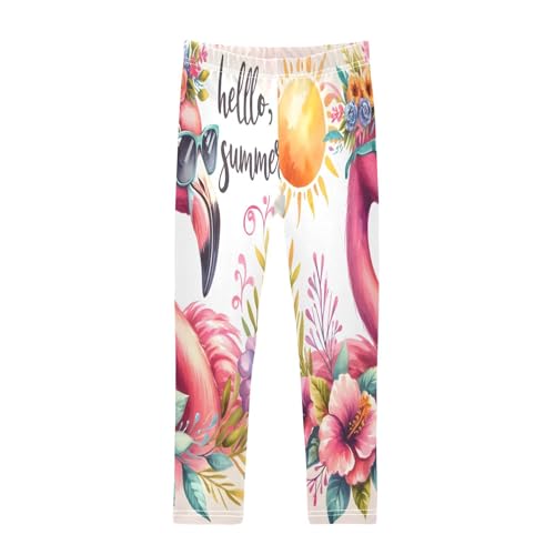 Toddler Girls Leggings Printed Yoga Pants Leggings Watercolor Flamingo for Kids
