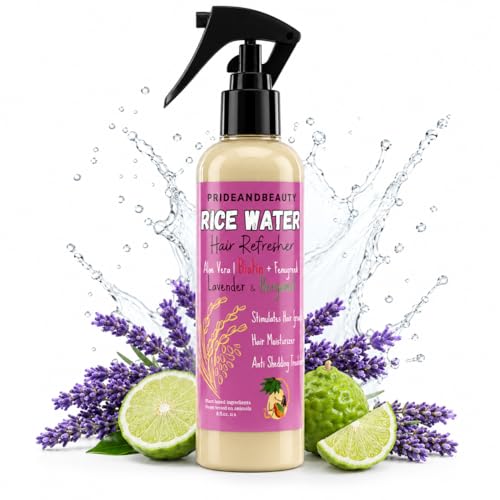 NEW Fermented Rice Water for Hair Growth - Infused with Rosemary Biotin Caffeine Keratin Vegan Non-Greasy Spray Naturally Thicker Longer Softer Men & Women (4 OUNCES Lavender Bergamot)