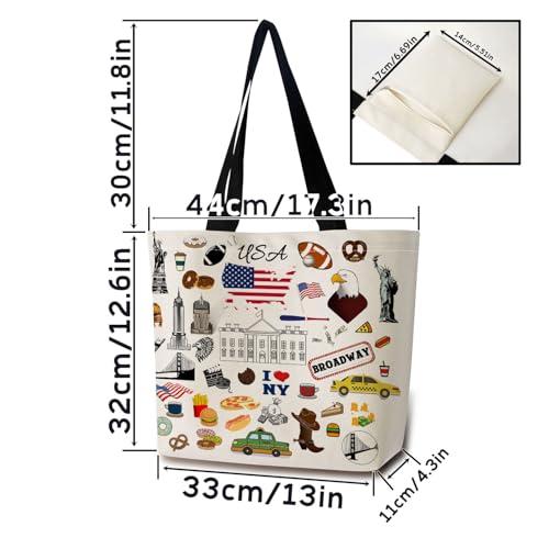 Travel the Usa Tote Bag Bolso Tote de Hombro Ligero miniatura 4