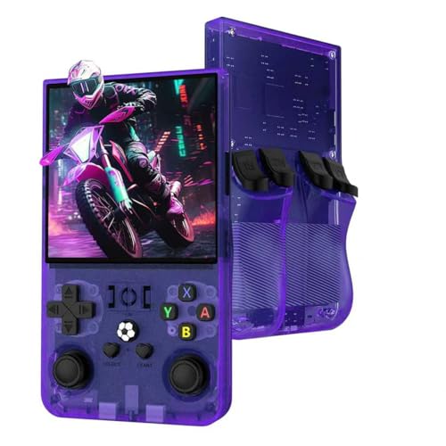 Febotak R36MAX Retro-Handheld-Spielkonsole, 4-Zoll-IPS-Display, 128 GB Speicher, 25.000 Spiele, Linux-System, 4000-mAh-Akku, Mini-Arcade-Konsole (Deep Purple)