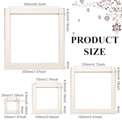 BENECREAT 4 Sizes Wooden Weaving Loom Kit - Image 2