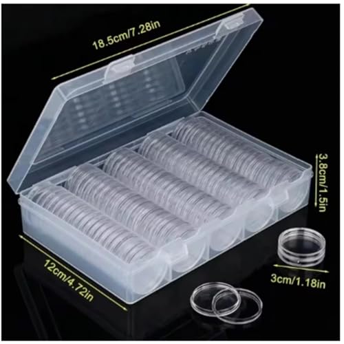Cápsulas transparentes para monedas 200 pzas 30mm miniatura 2