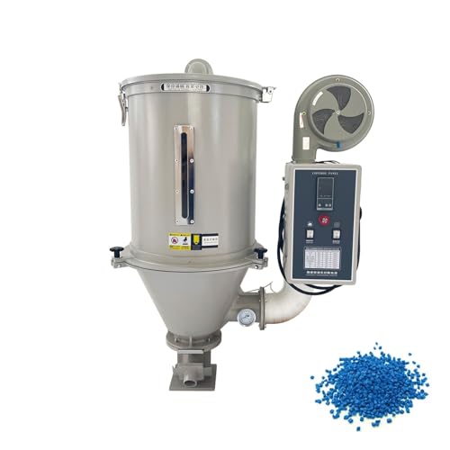 BEILOCKERY Industrial Plastic Hopper Dryer Machine, 15KG Capacity Stainless Steel Hot Air Drying Machine for Injection Molding PVC/ABS/PP/PE Plastic Pellets 220V/2PH 2.7KW