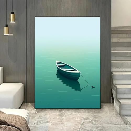 Impressions sur toile de bateaux en bois décoration murale salon raffinée