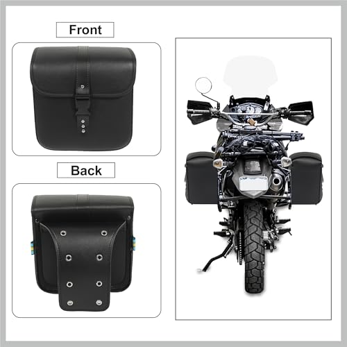Par de alforjas laterales universales para motocicleta, bolsas de herramientas con cierres de liberación rápida, color negro, 10,24" x 4,33" x 9,45" miniatura 7