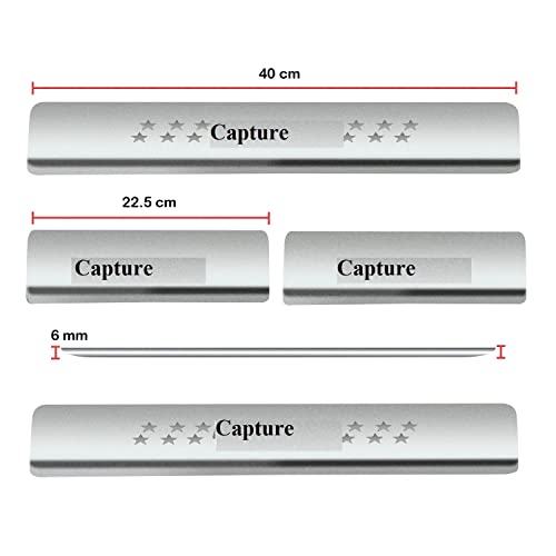 Image of AC Door Sill /Foot Step Stainless Steel Scuff Plate Plates Compatible with Chevrolet Capture (Set of 4 Pcs)