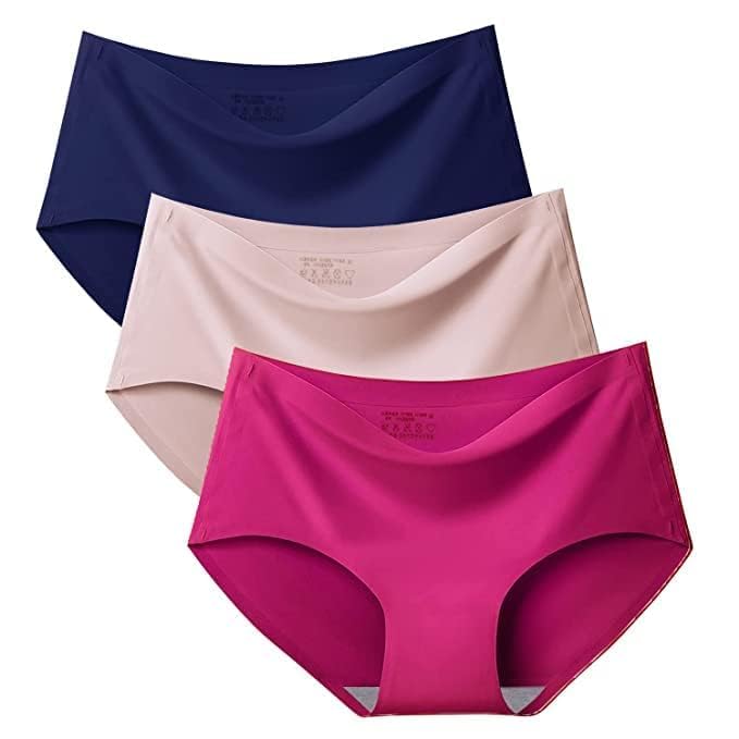 sweet hot Women's Seamless Hipsters Bikini Panties Invisible Ice Silk Imported Fabric Stretchy Soft Breathable High Middle Waist Panties for Girls, Women Pack of 3-picture-35