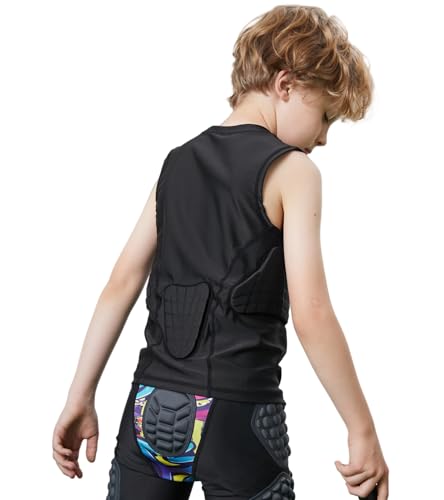 Football Rib Protector Vest for Youth Kids, Lacrosse Padded Comression Shirts for Boys & Girls3