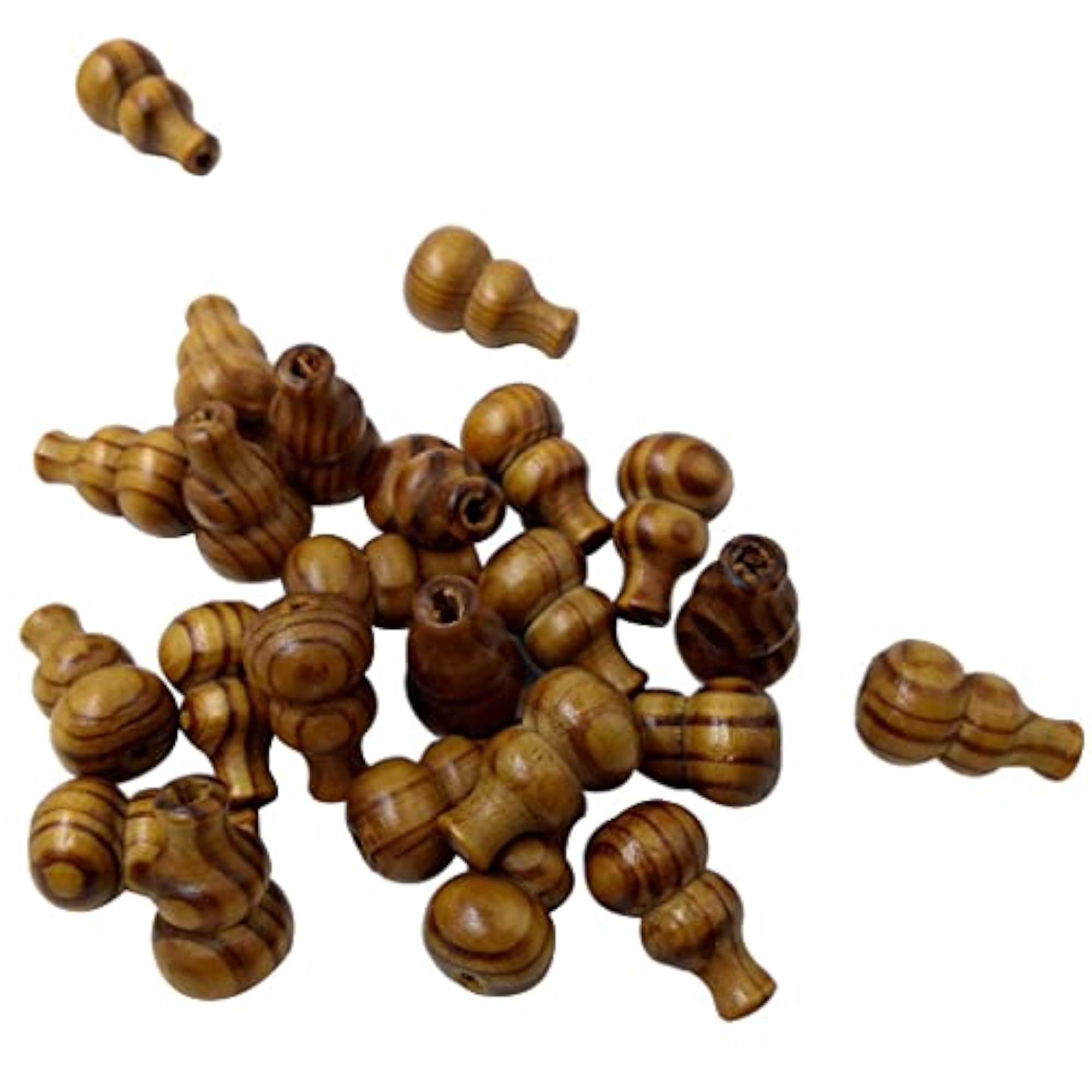 4x25 Pieces Calabash Shape Pine Wooden Beads for Jewelry Making