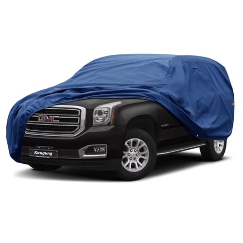 Image of Kaugung Heavy Duty SUV Cover Custom Fit for GMC Envoy (1997-2010),SUV Car Cover Waterproof All Weather with Anti-Theft Lock,Sun, Rain, Dust & Snow Protection.(USA Warehouse,Within 3-7 Days)