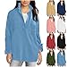 HGps8w Women's Half Button Oversized Sweatshirts Stand Collar Casual 2025 Fall Pullover Tunic Tops Loose Long Sleeve T-Shirts