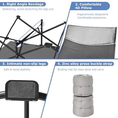 Suteck-Camping-Cot-32In-XXL-Folding-Camping-Cot-Heavy-Duty-Sleeping-Bed-for-Adults-1200D-Double-Layer-Oxford-Cots-for-Camping-WPilllow-Mattress-Carry-Bag-for-Home-Office-Nap-Beach-Travel-500LBS