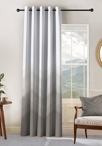 Image of Kivo Digital Print 85% Blackout Curtains for Long Door /Window, Thermal Insulated, Tie Back, Wider Width 50 in, Eyelet Curtains for Living Room /Bedroom(D Brown 9 ft Set - 2)