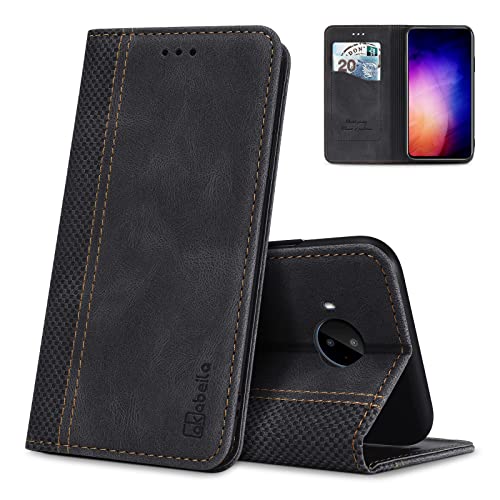 AKABEILA Funda Compatible con Nokia G11 Plus de Piel con Tapa y Cierre magnético Ranuras para Tarjetas Funda Compatible con teléfono a Prueba de Golpes 6.52 Pulgadas Negro