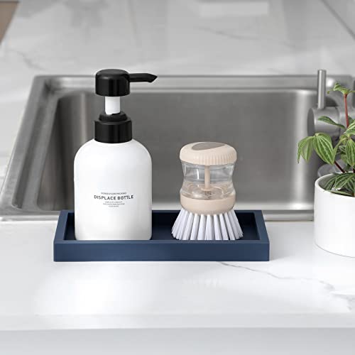 Rectangle Silicone Bathroom Vanity Tray Rectangular Soap Sponge Holder Organizer for Sink Lotion Bottles Perfume Jewelry Candle Keychain Dark Blue - Cosy Home Interiors Rectangle Silicone Bathroom Vanity Tray Rectangular Soap Sponge Holder Organizer for Sink Lotion Bottles Perfume Jewelry Candle Keychain Dark Blue - Image 2