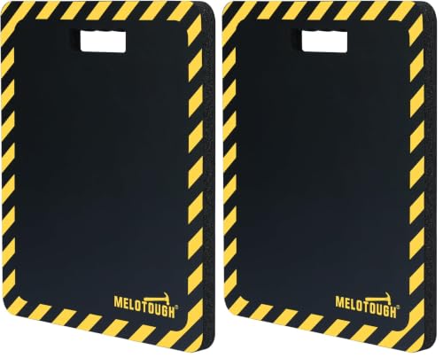 MELOTOUGH Kneeling Pads for Work, Soft &amp; Thick Foam Kneeling pad for Gardening, Auto-Repair, Cleaning, Flooring, Water Resistant, Shock Absorption, 18"x14"x1.1" (Black) (Pack of 2)