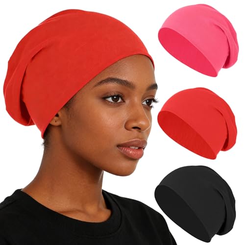 Image of Bohend Bohemian Beanie Hats Headwear Cap Stretch Non Slip Bandanas Sleep Turbans Hats for Women Men Close top Head Covering