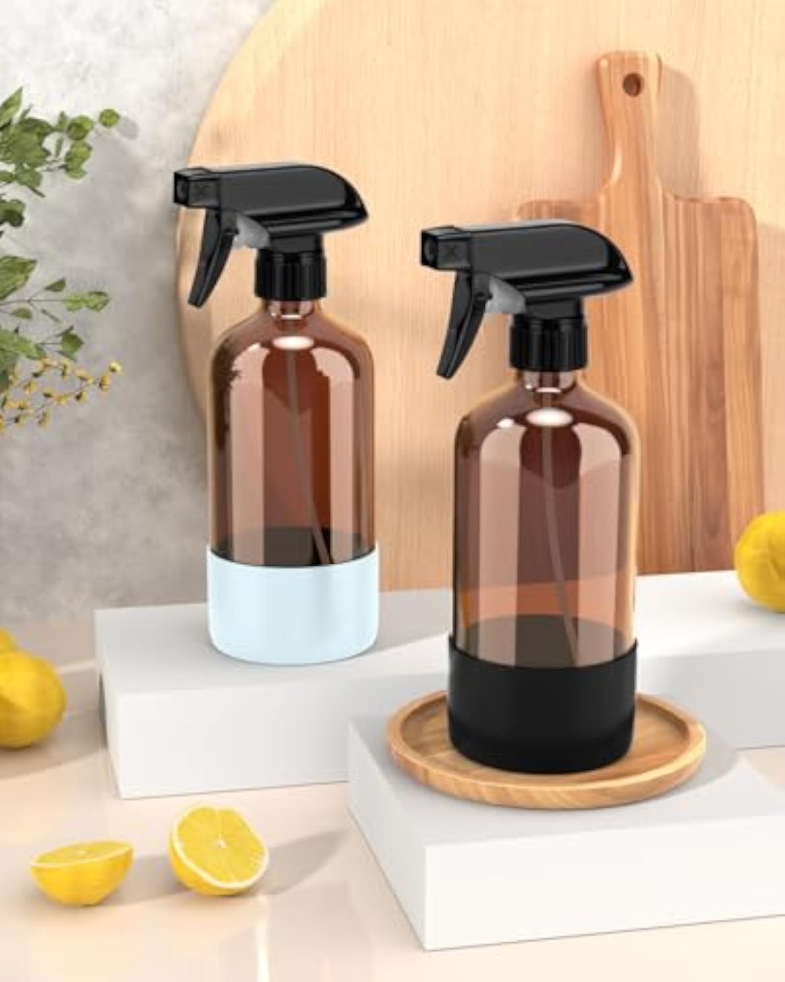 Glass Spray Bottle with Silicone Sleeve Protection